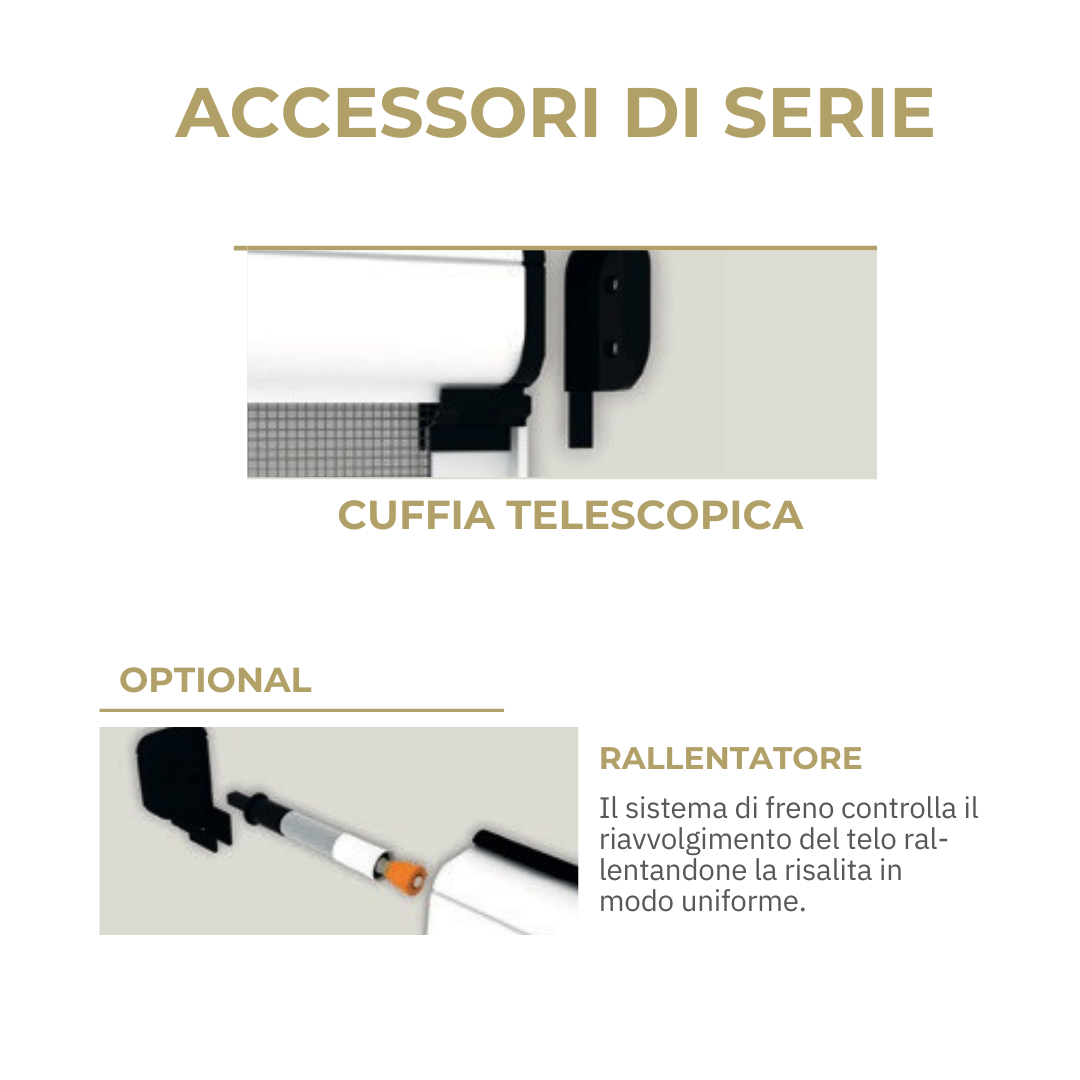 Aura 10 Zanzariera molla Laterale con spazzole anti vento 2 Ante