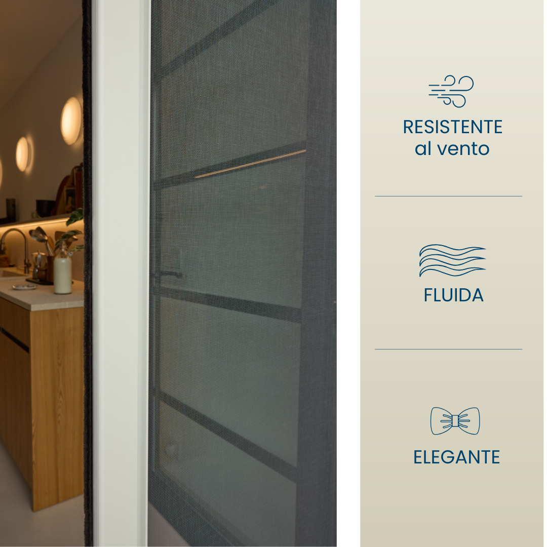 QuadraFlair Plus+ Zanzariera Laterale priva di barriere architettoniche con carroarmato chiuso con sistema anti vento 2 Ante