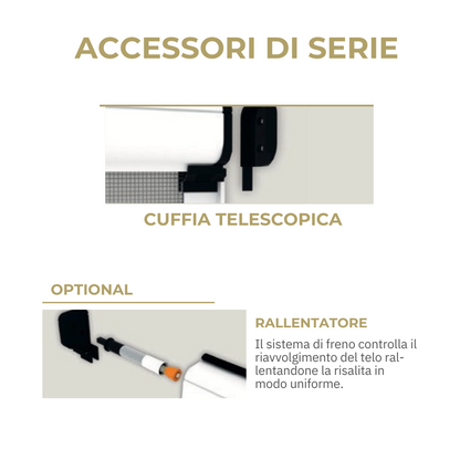 Aura 10 Zanzariera molla Laterale con spazzole anti vento 2 Ante