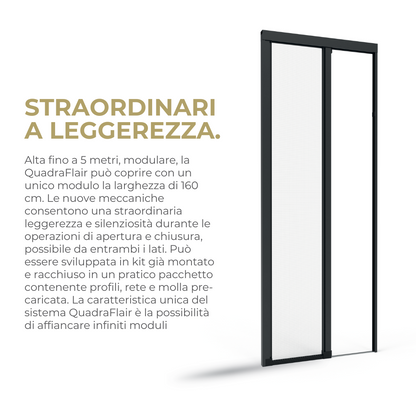 QuadraFlair Zanzariera Laterale con catena inferiore (Carroarmato) 2 Ante