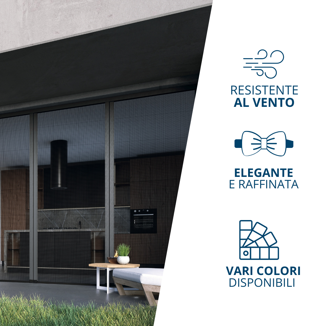 QuadraFlair Zanzariera Laterale con catena inferiore (Carroarmato) 2 Ante